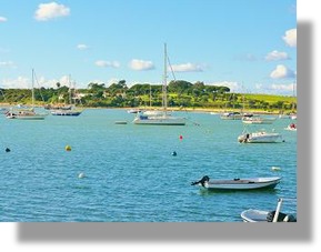 Alvor waterfront veiw with sailing boats