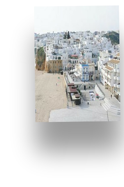 View of Albufeira Old town and albufiera beach
