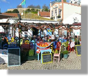 Alvor waterfront resturant scene